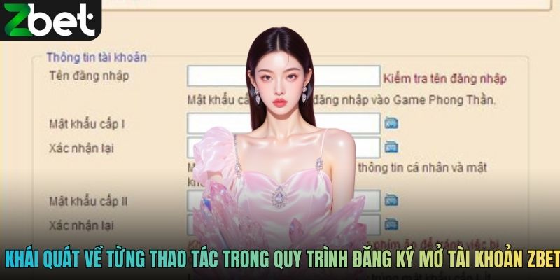 Khái quát về từng thao tác trong quy trình đăng ký mở tài khoản ZBET